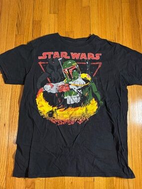 Star Wars Boba Fett Graphic Tee Medium Black Shirt